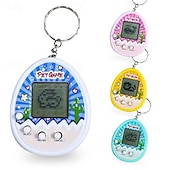 abordables Articles de fête-mini console de jeu électronique pour animaux de compagnie virtuels pour enfants, jouet porte-clés pour machine électronique portative pour animaux de compagnie elfe nourrissant