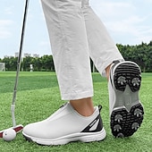 preiswerte Herren Golfschuhe-weiße Golfschuhe für Herren mit Reißverschluss, atmungsaktivem Obermaterial und gepolsterter Sohle für Komfort und Leistung auf dem Platz