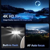 abordables Cámara y fotografía-Cámara de vídeo digital compacta de bolsillo para cine, con enfoque automático, 64 MP, 4K, detección de rostros, zoom de 18x de 2,4 pulgadas, batería recargable de 650 mAh