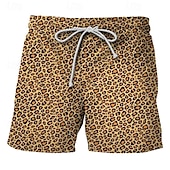 baratos calções de banho e calções de surf-Homens Calção Justo de Natação Shorts de Natação Tecido elástico de 4 vias Bermuda de Surf Calças Com Cordão Com bolsos Natação Surfe Praia Esportes Aquáticos Estampado Verão Primavera