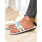 billiga Semester Sandaler-svart trollslända platta sandaler för kvinnor – dekorativa pärlor och blå vingar, sommar strandskor