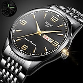 preiswerte Quarz-Uhren-1 Herren Sport Stahlband Uhr Leuchtet Im Dunkeln Kalender Wochenanzeige Licht Luxus All-In-One Legierung Mode Ultra-Dünn Digital Herren Business Uhr