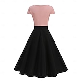 ieftine Rochii-Elegant 1950 Rochie de epoca Lungime Genunchi Rochii Rochie A-Line Rochie de ceai Linia -A Pentru femei Crăciun Carnaval An Nou Venire Acasă Casul / Zilnic Petrecerea Burlăcițelor Adulți Rochii de