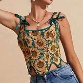 olcso Felsők-Retró Középkori Reneszánsz Fűző Prsluk Bustier Ren Faire Fűzős Virágos Jacquardszövet Női Kelta Fantasy Mindszentek napja Farsang Parti Alkalmi / Napi LARP Felnőttek Fűző