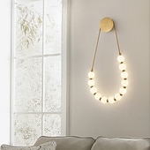 economico Luci da parete-collana a forma di U con finitura oro 10 perline acriliche lampada da parete applique illuminazione 110-240v 10w