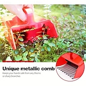 お買い得  ガーデンハンドツール-ベリー摘み器、ベリー摘み器と熊手、金属製のコームと人間工学に基づいたハンドルでベリー摘みが簡単にできるもの、ブルーベリー、リンゴンベリー、ハックルベリー用のブルーベリー熊手スコップ