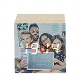 זול מתנת חתונה-שעון קוביית עץ עם תמונה מותאם אישית - מתנה הטובה ביותר לאמא - אור לילי מותאם עיצוב בית מודרני לאירועים כמו ימי הולדת וימי נישואין