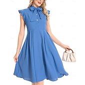 levne Šaty-Retro 50. léta Šaty Houpací šaty Pevná barva Dámské Karneval Plesová maškaráda Denní nošení loučení se svobodou nevěsty Dospělé Šaty Šaty pro návrat domů