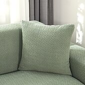 billige Trender innen puter-Chenille-blad quiltet putetrekk med bølget kant supermyke firkantede dekorative putetrekk sofa sofa stue