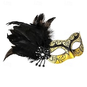 preiswerte Maske-Karnevalsmaske Venezianische Maske Columbina Erwachsene Herren Damen Halbes Gesicht Party Maskerade Karneval von Venedig Karneval Einfaches Karnevalskostüm
