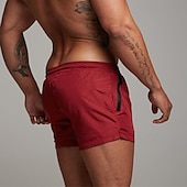 baratos calção de banho boxer masculino-Homens Calção Justo de Natação Shorts de Natação Bermuda de Surf Calças Com Cordão Com bolsos Natação Surfe Praia Esportes Aquáticos Cor Sólida Verão Primavera