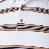 halpa Miesten Elite Polo-Miesten Polo Työ Katu Sänkyjen avaus Lyhythihainen Loma Muoti Väripalikka Vaakasuuntaiset nauhat Napit Raita Kesä Kevät Musta Valkoinen Polo