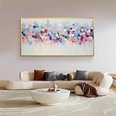economico Quadri paesaggistici-grande dipinto a olio astratto rosa dipinto a mano dipinto colorato fatto a mano arte moderna per ufficio dipinto floreale dipinto astratto colorato per la decorazione della parete del soggiorno