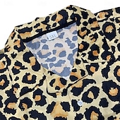 economico Cime-Retrò Vintage Anni &#039;70 Camicia Camicia Aloha Hippie Disco Leopardo Per uomo Vacanza Feste Parata dell&#039;Orgoglio Adulti Camicia