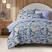 billiga 100% bomull-Blommig Duvet Överdrag Fullstor Sängset Sängset Täcke Överdrag Mjuk Lätt Komforter Överdrag med 2 Kuddöverdrag för Sommar Vår