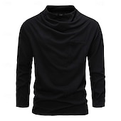 cheap Basic T shirts-Men&#039;s Tee Tee Top Long Sleeve Shirt Long Sleeve Crew Neck Spring &amp;  Fall Plain Fashion Designer Sexy Vacation Street Going out Black White Dark Grey Top Tee for Men