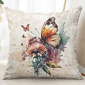 cheap Floral &amp; Plants Style-Rustic Floral Decorative Toss Pillows Cover 1PC Soft Square Couch Cushion Case Pillowcase for Bedroom Livingroom Sofa Chair