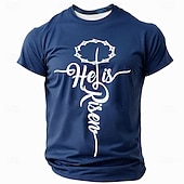  Ανδρική Βίβλος Ιησούς Χριστιανική T-Shirt Κοντό Μανίκι T-shirt 3D Εκτύπωση Crew Neck Μπλούζα Σχεδιαστή Καθημερινά Ρούχα Γιορτής Διακοπών Μαύρο Μπλέ Πράσινο Καλοκαίρι Άνοιξη