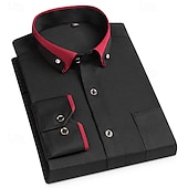 economico Camicie eleganti da uomo-Per uomo Camicie Camicia abbottonata Resistente alle rughe Matrimonio Esterno Blu chiaro Nero Bianco Rosa Manica lunga Estate Primavera Abbigliamento