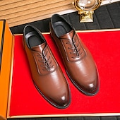 baratos Formal-Sapatos oxford masculinos de couro sintético marrom com relevo de crocodilo - elegantes e sofisticados para uso casual e formal