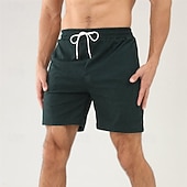 economico Pantaloncini casual-Per uomo Pantaloncini Pantaloncini estivi Pantaloncini casual Pantaloncini di velluto a coste Tasche A cordoncino Vita elastica Liscio Comfort Traspirante Breve Esterno Da mare Sport Informale Nero
