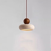 economico Luci a sospensione-lampadario a sospensione da comodino in stile wabi-sabi, travertino giallo, piccola luce pendente 85-265v
