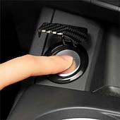 preiswerte Anhänger &amp; Ornamente fürs Auto-Kohlefaser Auto Motor Start Stop Schalter Knopfabdeckung Zündung Kratzschutz dekoratives Auto Autozubehör Interieur Auto-Styling