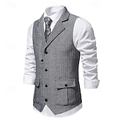 abordables Costumes pour hommes des années 1920-Classique Rétro Vintage Années 1920 Veste Gilet Gatsby le Magnifique Déguisement Homme Carnaval Mascarade Mariage Soirée robe demoiselle d honneur Adulte Gilet Printemps Automne