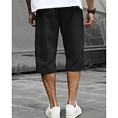voordelige Casual korte broek-Voor heren Zomer korte broeken Caprishorts Casual korte broek Zak Trekkoord Elastische taille Effen Comfort Ademend Kuitlengte Buiten Vakantie Sport Casual Zwart Leger Groen