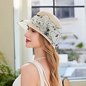 billige Partyhatter-Hatter organza Bøttehatt Bryllup Te Fest cocktail Elegant Årgang søt stil Med Tyll Hodeplagg Hodeplagg