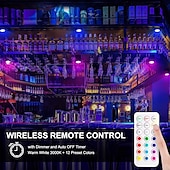 お買い得  パックライト-USB 充電式 RGB パック ライト - リモコン付き 1600mAh 充電式バッテリー駆動キャビネット ライト、キャビネット、ワードローブ用マグネット式 LED タップ ライト、屋内用 1 個
