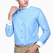 preiswerte Button-Down-Hemden für Herren-Herren Hemd Oberhemd Knopfhemd Anker Hochzeit Party Weiß Hellgrün Rosa Marineblau Langarm Kargen Frühling Herbst Bekleidung Tasche