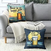 billige &quot;Quotes&amp;Saying Style&quot;-Øl Entusiast Dekorative Kasteputer Deksel 1PC Myk Kvadratisk Sofa Pute Sak Puteputer Soverom Stue Sofa Stol