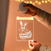 cheap Decorative Lights-LED Easter bunny Easter egg with suction cup window lamp, festive dinner party atmosphere decoration lamp, AAA battery box power supply
