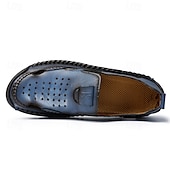 cheap Casual Sandals-Men&#039;s Brown Leather Slip-On Sandals with Perforated Detailing and Stretch Panels – Comfortable and Stylish for Casual Wear, Outdoor and Summer Activities