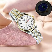economico Orologi al quarzo-digitale nuovo quadrante circolare orologio da donna business ipx7 impermeabile calendario luminoso display settimanale cinturino in lega multifunzionale elegante orologio al quarzo per viaggio tempo