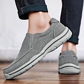 levne Pánské nazouváky a mokasíny-pánské ležérní slip-on tenisky – pohodlné plátěné boty s lehkou podrážkou pro outdoorové aktivity, denní nošení i dovolenou