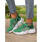 billiga Damsneakers-stickade sneakers för kvinnor med leopardtryck – löparskor i mesh som andas, lätta atletiska sneakers för promenader och fritidskläder