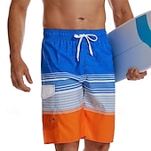 economico pantaloncini da bagno da uomo-Per uomo Boxer da surf Pantaloncini da mare Boxer da mare con fodera in rete Vita elastica Strisce sfumate Comfort Asciugatura rapida Breve Per eventi Spiaggia Fine settimana Di tendenza Informale