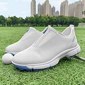 preiswerte Herren Golfschuhe-weiße Golfschuhe für Herren mit Reißverschluss, atmungsaktivem Obermaterial und gepolsterter Sohle für Komfort und Leistung auf dem Platz