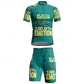 economico Set di abbigliamento da uomo-Per uomo Maglia da ciclismo con pantaloncini Manica Corta Mountain Bike MTB Ciclismo su strada Estate Primavera Autunno Nero Rosa Rosso A righe Lettere &amp; Numeri Bicicletta Cerniera Frontale