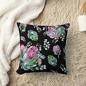 billige blomster- og plantestil-Blomst insekt dekorative kasteputer dekning 1PC myk firkantet sofa putevar puteinnlegg soverom stue sofa stol