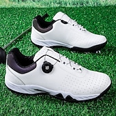 economico Scarpe da Golf da Uomo-scarpe da golf bianche da uomo con sistema di allacciatura Boa, suola chiodata, tomaia traspirante per comfort e stabilità sul campo da golf