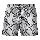 baratos calções de banho e calções de surf-Homens Calção Justo de Natação Shorts de Natação Tecido elástico de 4 vias Bermuda de Surf Calças Com Cordão Com bolsos Natação Surfe Praia Esportes Aquáticos Estampado Verão Primavera