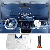 cheap Car Sun Shades &amp; Visors-Car Sunshade Windshield Umbrella with 360Rotation Bendable Handle Front Window Sun shade UV Protection Summer Car Accessories