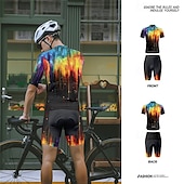 halpa Miesten vaatesarjat-Miesten Pyöräily jersey ja shortsit Lyhythihainen Maastopyöräily Maantiepyöräily Musta Keltainen Punastuvan vaaleanpunainen Kaltevuus Pyörä Spandex Urheilu Kaltevuus Vaatetus