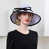 cheap Party Hats-Hats Fiber Bowler / Cloche Hat Sun Hat Wedding Tea Party Elegant Wedding With Bowknot Headpiece Headwear