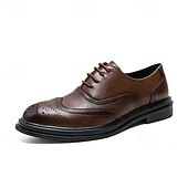 economico Formale-scarpe brogue in similpelle marrone da uomo - calzature formali eleganti e resistenti per lavoro, ufficio ed eventi speciali