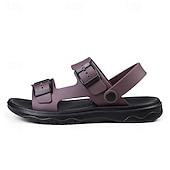 cheap Vacation Sandals-Men's Black Sport Sandals with Adjustable Buckle Straps, Comfortable Design for Outdoor, Casual and Summer Activities