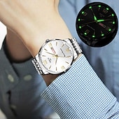 preiswerte Quarz-Uhren-1 Herren Sport Stahlband Uhr Leuchtet Im Dunkeln Kalender Wochenanzeige Licht Luxus All-In-One Legierung Mode Ultra-Dünn Digital Herren Business Uhr